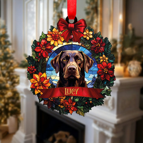 Labrador Chocolate Wreath Christmas Decoration